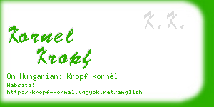 kornel kropf business card