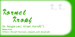 kornel kropf business card